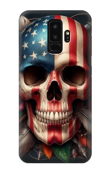 S4015 Skull American Flag Case For Samsung Galaxy S9 Plus